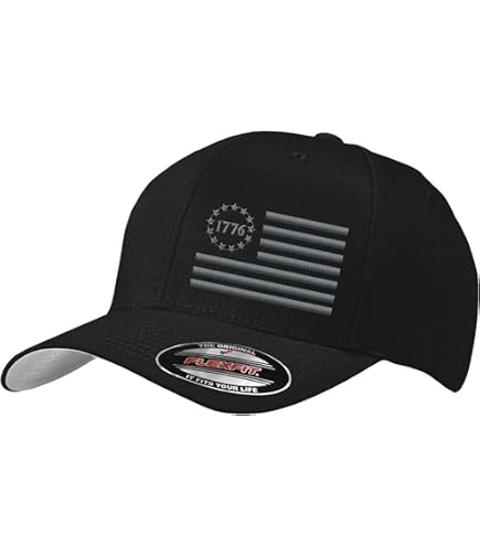 Betsy Ross Embroidered Side Flag Hat - S/M Black at Amazon Men's
