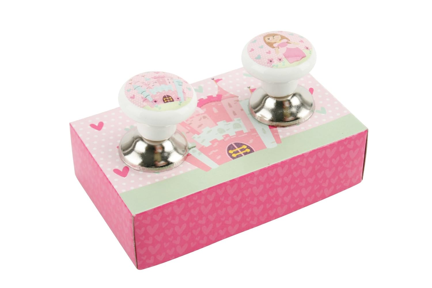 Set Of 2 Princess Ceramic Drawer Knobs Handles Child Kid Children