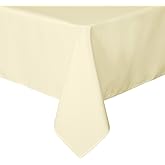 sancua Rectangle Tablecloth - 60 x 84 Inch - Stain and Wrinkle Resistant Washable Polyester Table Cloth, Decorative Fabric Table Cover for Dining Tables, Buffet Parties and Camping, Beige
