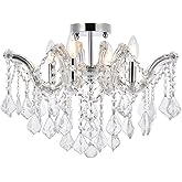 Elegant Lighting Maria Theresa 4 Light Royal Cut Semi Flush Mount in Chrome