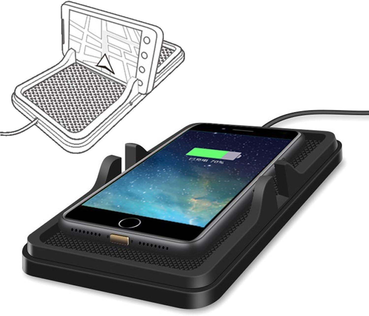 Gubest 車載ワイヤレス充電器 Qiワイヤレス充電パッド 電話ホルダー付きソフトシリコン充電パッド 車の充電器のマウント For Iphone 12 Mini Pro Max 11 Pro Max Xs Max Xs Xr X 8 8 Plus Galaxy S10 S10 S9 S9 S8 Amazon
