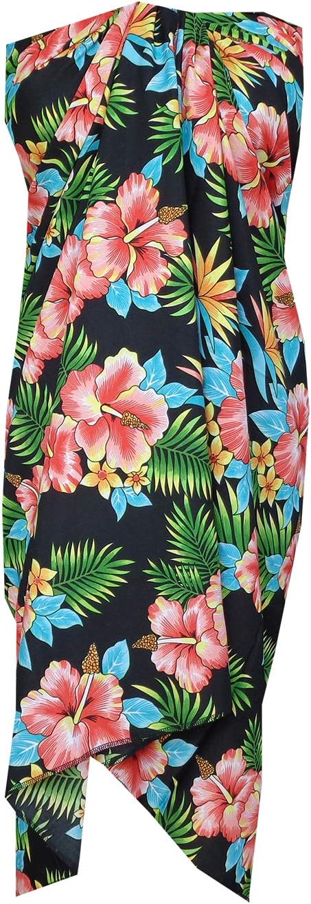 Flower Sarong Wraps for Women Mens Beach PlusSize Pareo Swimwear Cover up