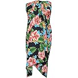 Flower Sarong Wraps for Women Mens Beach PlusSize Pareo Swimwear Cover up