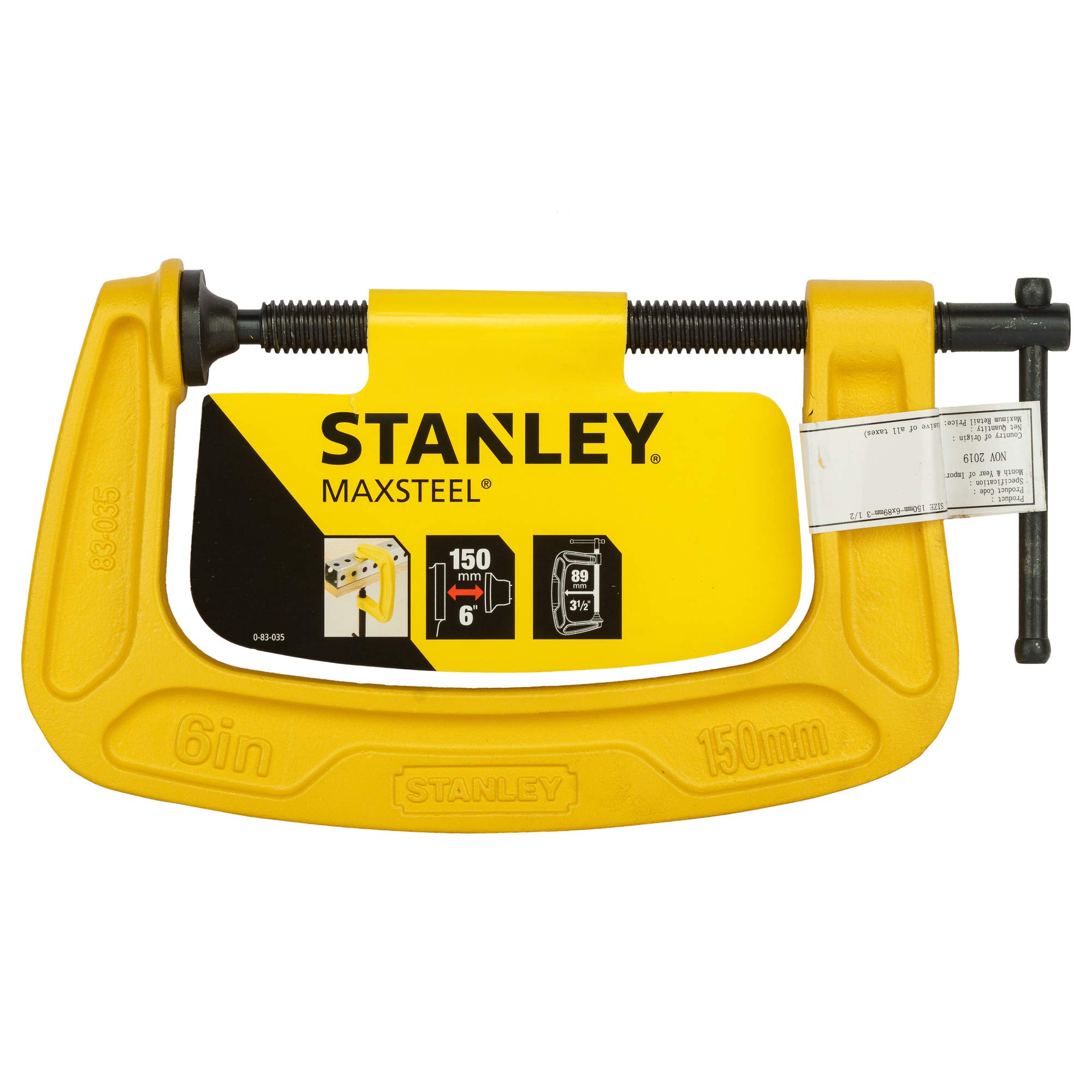 Stanley C Clamp 150MM / 6IN 0-83-035, Black/Yellow — image 1