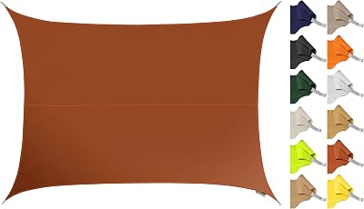 Kookaburra 4x3m Sun Shade Sail Canopy Water Resistant Garden Patio Terracotta