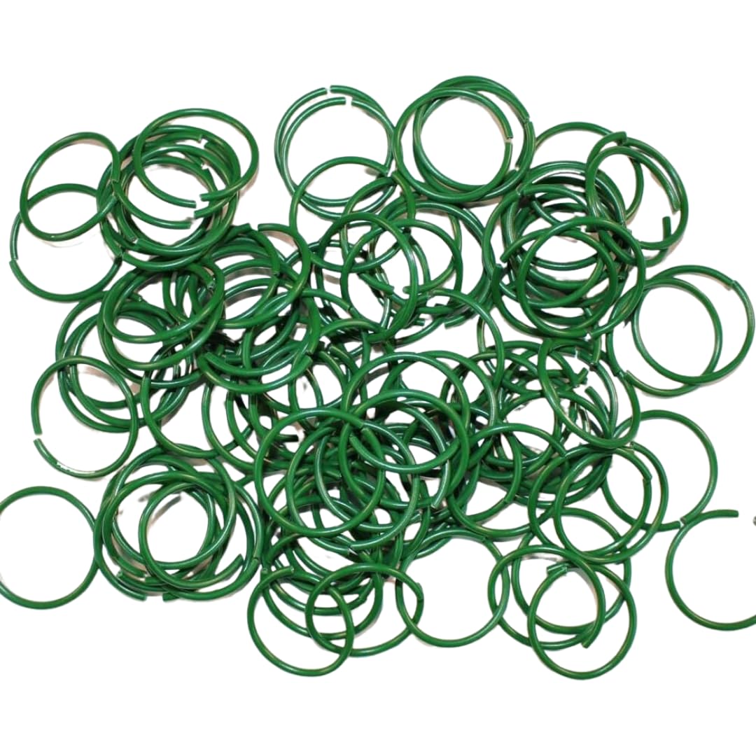 citystores® 100 Green Plastic Coated Garden Plant Rings – Flexible Plant Support Clips, Soft Wire Ties for Secure Gardening & Stem Tie-Up