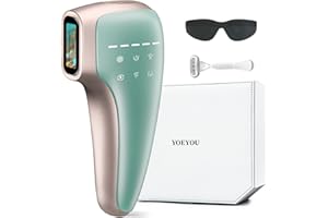 YOEYOU IPL Hair Removal, Hair Removal Device With Sapphire Ice-Cooling System IPL Permanent Hair Removal for Women and Men, Painless Hair Remover Machine with 5 levels/6 Modes/Unlimited Flashes Green