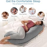 SHANNA Pregnancy Pillow J Shaped Full Body Maternity Pillow Dark Grey view 5