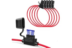 5PCS Blade Automotive Wire Fuse Holder 14 AWG for 12V 20A Fuses Car Boat RV