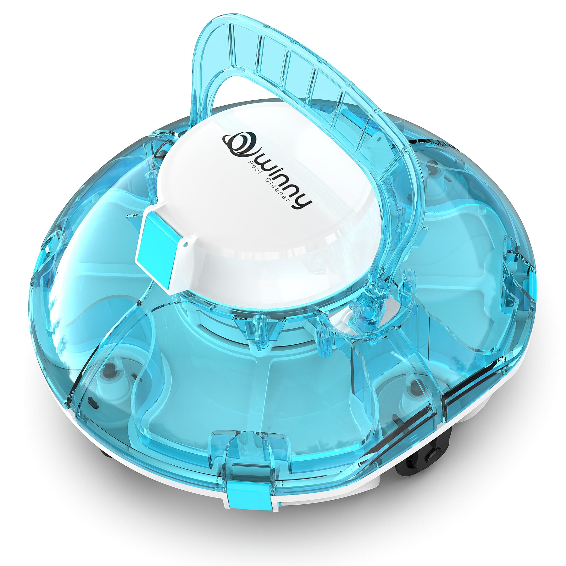 Photo 1 of (2025 Upgrade) Cordless Robotic Pool Cleaner, Lasts 80 Min, Automatic Vacuum for Above-Ground Pools up to 645 Sq.ft,Portable, Self-Parking (Transparent Blue)