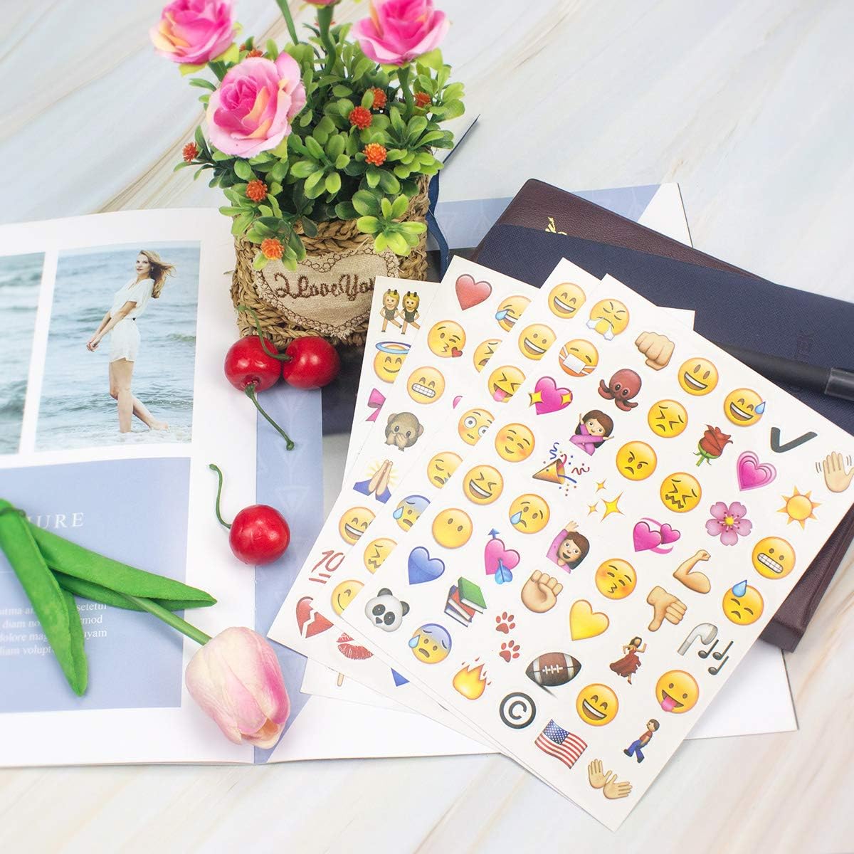 Emoji Stickers 960 Cute Craft Projects, Party Gifts, Scrap-Booking Decoration, Multicoloured - Image 5