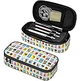 HKHEHOP Mexican Cards Pencil Case Big Capacity Storage Pencil Pouch Stationery Bags With Zipper Portable Pen Holder Box Organizer For Boys Student College School Office Supplies