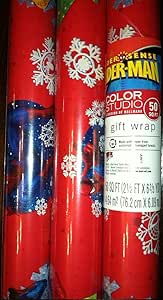 Spiderman_gift_tags_401214.gif Amazon.com: Hallmark's Marvel- Spider-Man Christmas Gift Wrap 50 Sq. Ft