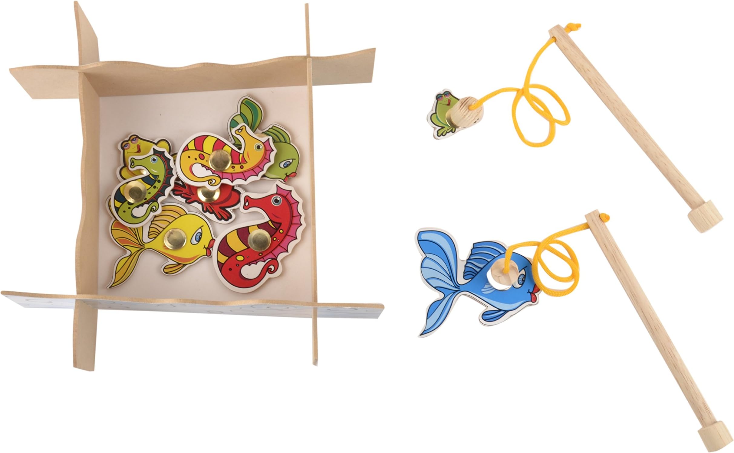 Skillofun Wooden Fishing Challenge, Multi Color, Non-Toxic Eco-Friendly,Fishing Game | Engages Entire Family, Develops Fine Motor Skills, Safe & Educational Fun for Toddlers & Young Children