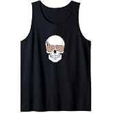 Mens Skull with Cheetah Print Sunglasses, Leopard Skull, Skull Tank Top