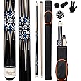 Ray speed Pool Cue Stick with Hard Case Hardwood Canadian Maple Professional Billiard Pool Stick 58" 2-Pieces 19/20oz Pool Stick Set