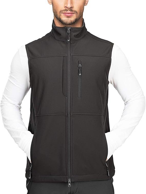 33,000ft Men's Lightweight Softshell Vest Outerwear Zip Up Fleece Lined