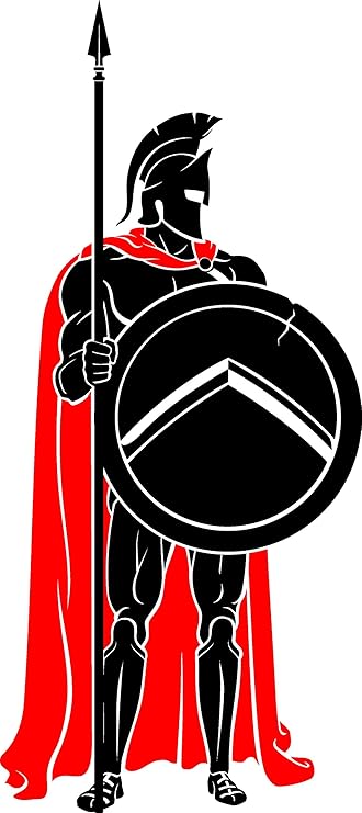 Amazon Com Awesome Black And Red Strong Spartan Warrior Cartoon Vinyl Sticker 8 Tall Automotive