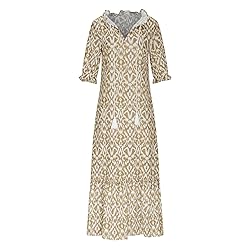 Today 2025 Womens Summer Dresses Short Sleeve Boho