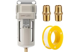 LNCHKA Industrial Air Dryer Filter 1/2”NPT,0-150PSI,Air Compressor Water Separator,Air Compressor Filter AF4000-04,5 Micron B