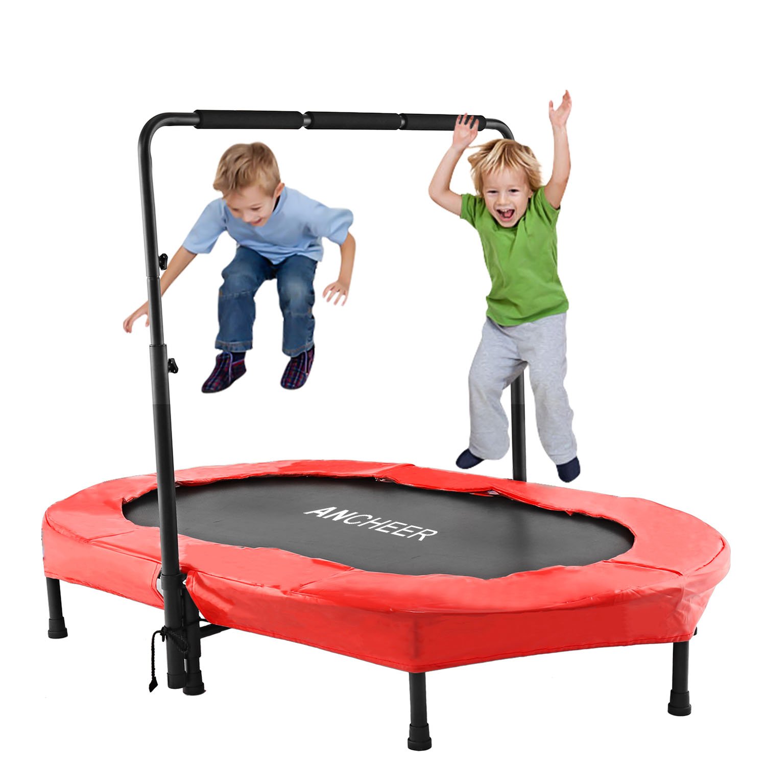 ANCHEER Kids Trampoline with Handle Oval Trampoline for Twin Two Kids (Age 3+) (Red) Amazon.co