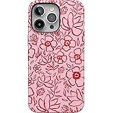 Casely iPhone 15 Pro Case | Blush Garden | Floral Doodle | Bold Protective Design | Compatible with MagSafe