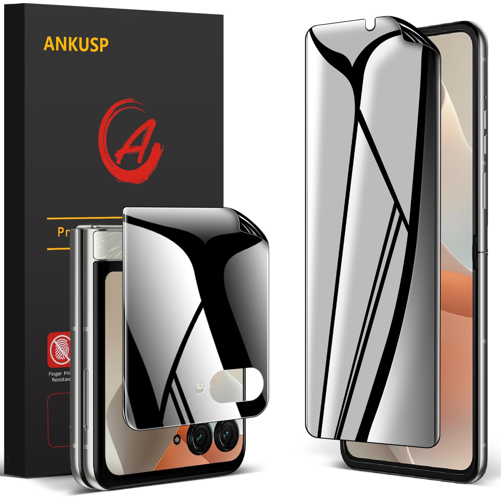 Photo 1 of for Motorola Razr 2025/ Razr 2024 Privacy Screen Protector, Anti-Spy Inner Flexible Film and Full Adhesive Privacy Outer Screen Protector, No bubbles, No Creases, Case Friendly