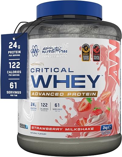 Applied Nutrition Critical Whey Protein Powder 24g Strawberry 2Kg 61 Servings