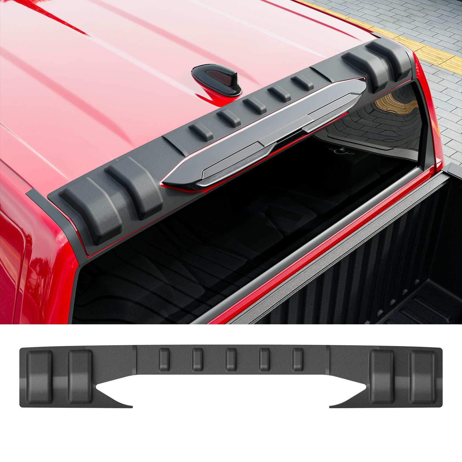 Photo 1 of powoq Rear Roof Protector Compatible with 2022-2025 Toyota Tundra Truck Cab Roof Protector TPE Rear Spoiler Replacement for 2022 2023 2024 2025 Toyota Tundra Accessories