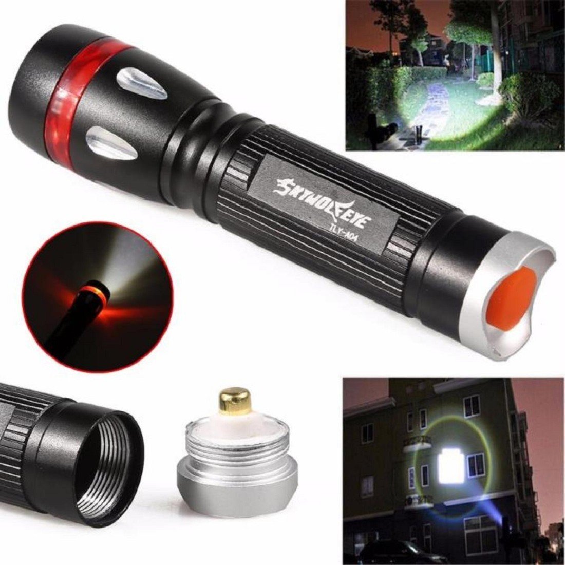 Tongshi 3-Mode del CREE Q5 LED de 1000 lúmenes AAA Zoomable ...