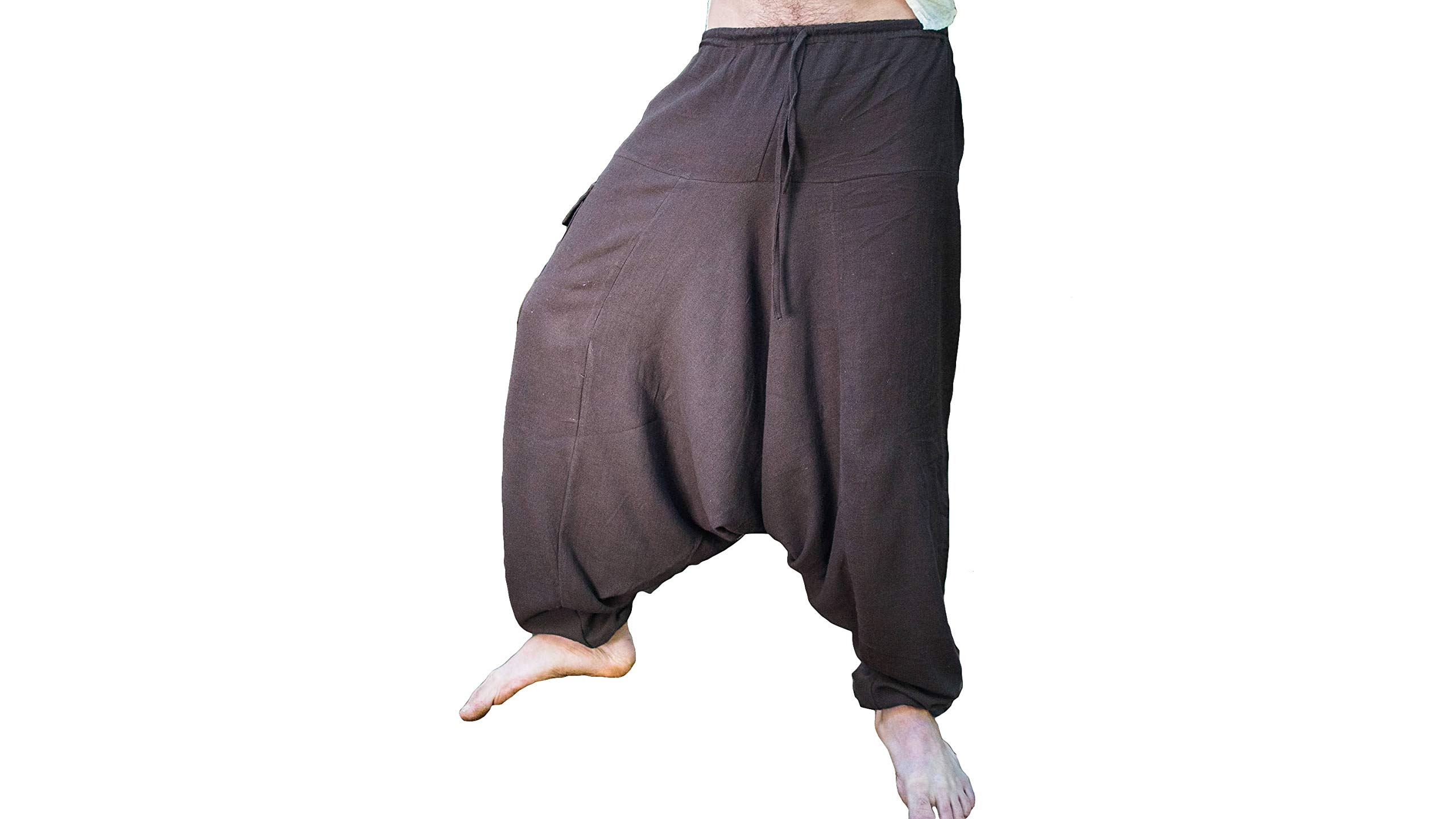 Handmade Brown Aladdin Mens Ashtanga Harem Alibaba Yoga Afghani Pants Trousers