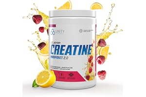 Unity Supplements Flavoured Creatine Monohydrate Powder - Promotes Muscle Growth, Recovery, Strength & Performance - 5g Pure 