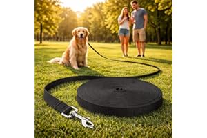 Long Dog Training Leash for Recall & Obedience, 20ft 30ft 50ft Durable Nylon Agility Lead for Outdoor Play Camping Hiking
