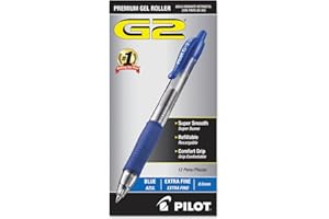 PILOT, G2 Premium Gel Roller Pens, Extra Fine Point 0.5 mm, Pack of 12, Blue