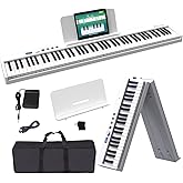 OYAYO Folding Piano Keyboard 88 Key, Portable Piano Keyboard with Standard Semi Weighted Key, Foldable Piano Support Bluetooth/MIDI with Pedal, Speakers, Ideal for Beginner and Adult