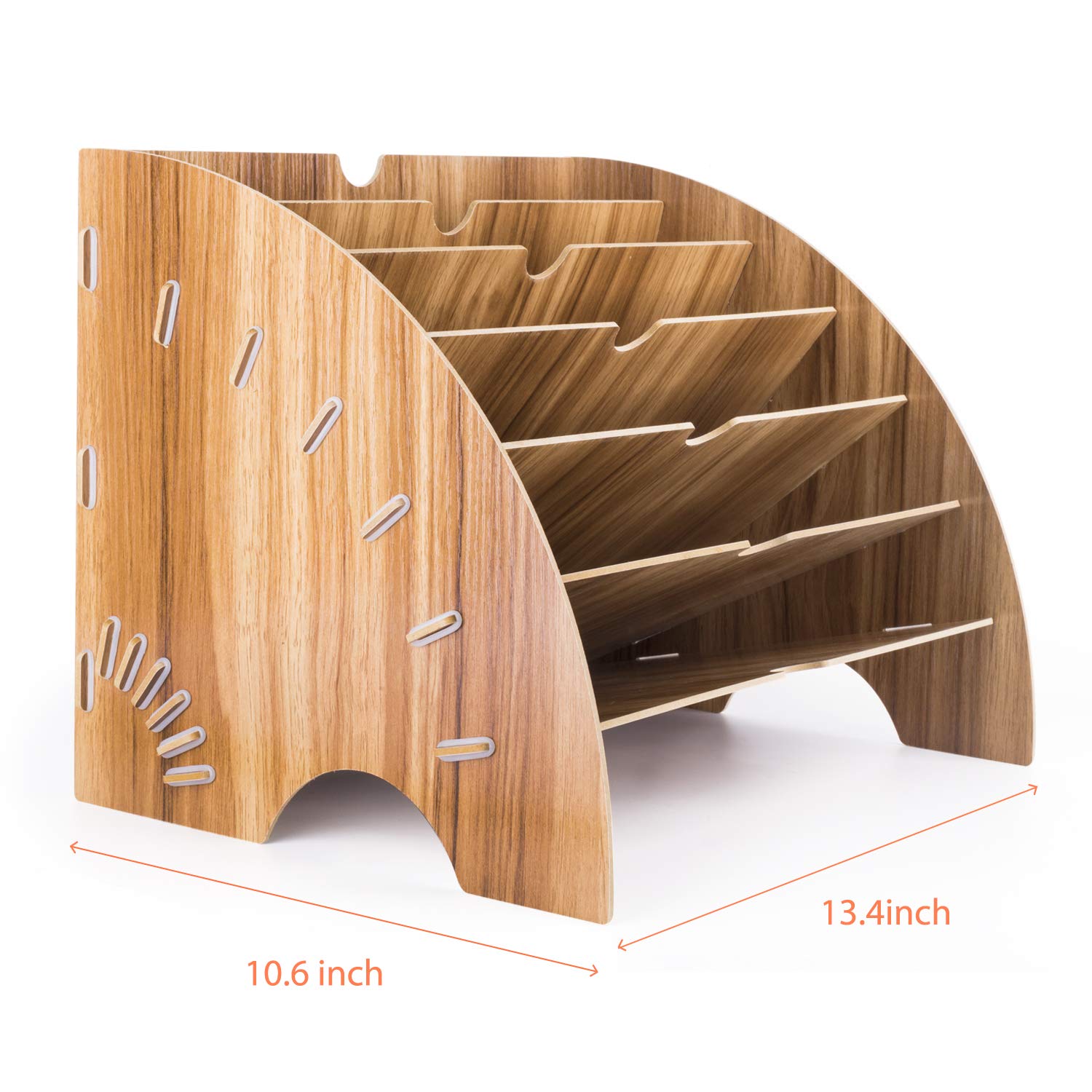 6 Layers Lesfit Home Office Wood File Sorter Desk Desktop Organizer