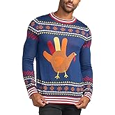 Tipsy Elves Men's Thanksgiving Sweaters - Colorful and Funny Ugly Thanksgiving Sweaters for Men - Cozy Holiday Pullovers