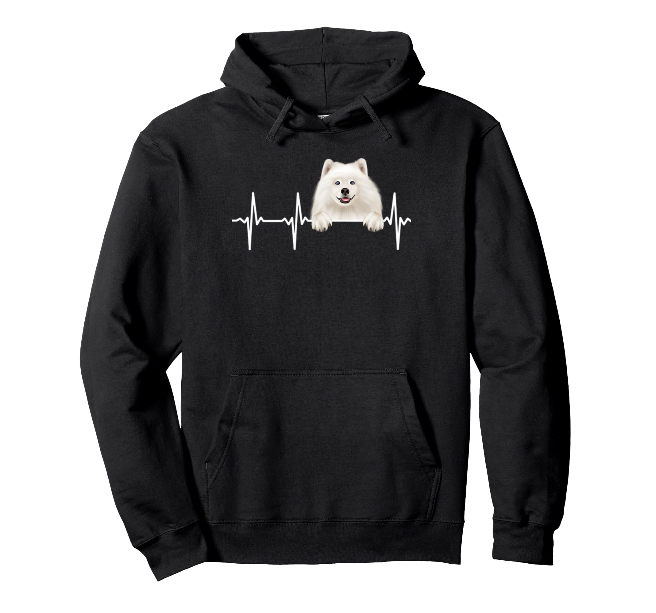 Funny Dog Heartbeat For Samoyed Lovers Pullover Hoodie