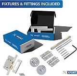 XFORT Polished Chrome Liberty Lever Bathroom Pack with T-Bar Handles 75mm Hinges view 2