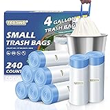 240 Count 4 Gallon Small Trash Bags Drawstring 1.1