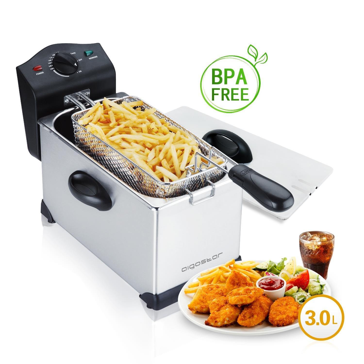 Aigostar Agni HEY Freidora de litros de capacidad watios de potencia tapa