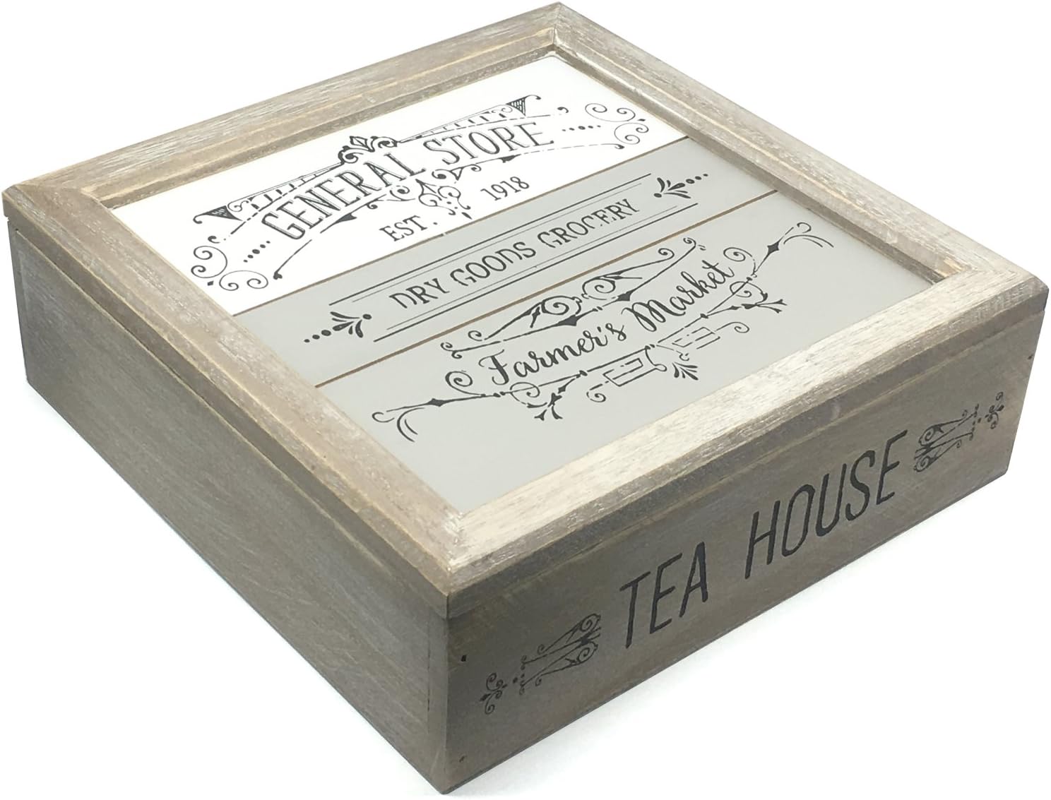 Vintage Style 9 Compartment Tea Storage Chest Box