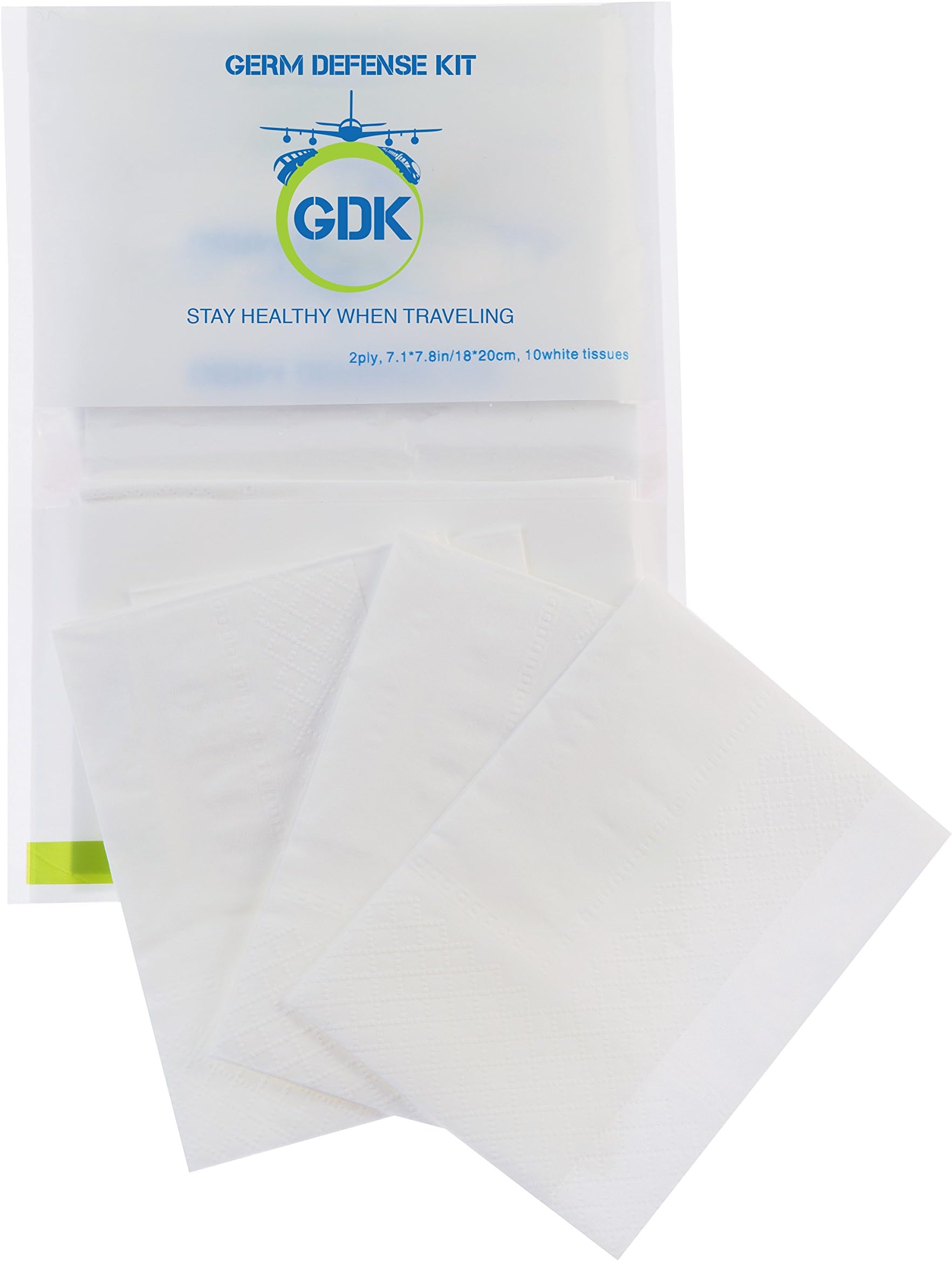 GDK Wallet Facial Tissues, Travel Size - 10 Tissues per Pack (25 Packs of 10 - Great Value)