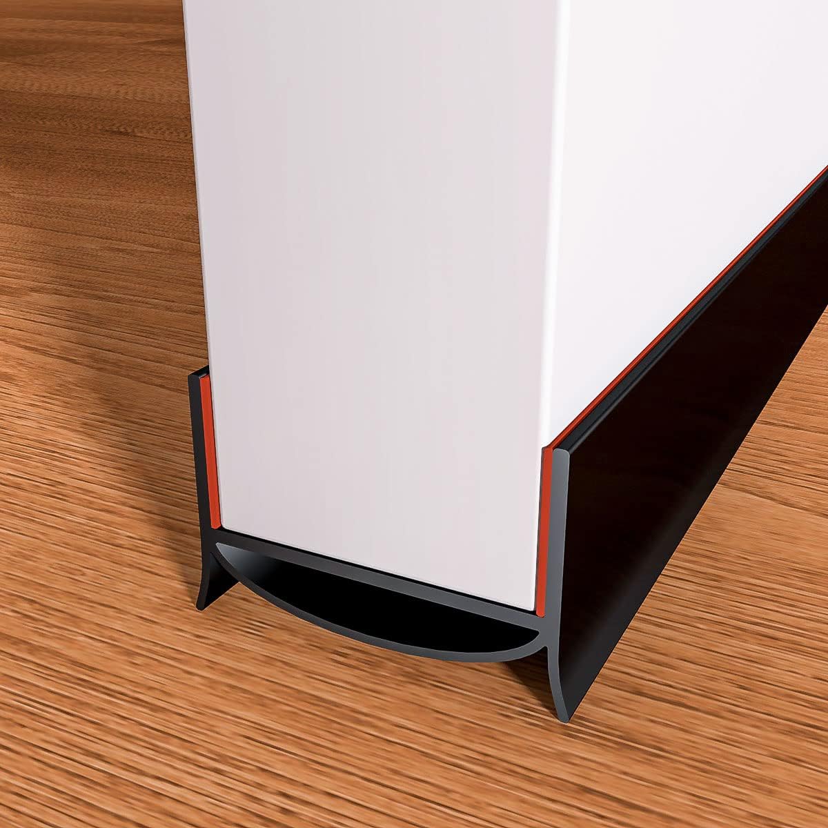 Draft Stoppers - Door Draft Stopper, Strong Adhesive Door Sweep for Exterior and Interior Doors, Cuttable Under Door Seal 39” Length(Black)