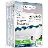 Guardmax Jersey Knitted Queen Zippered Mattress Encasement - Waterproof & Bed Bug Proof Mattress Protector - Comfortable, Soft, and Noiseless Zippered Bedding - Dust Mite Proof (60 x 80 x 12)