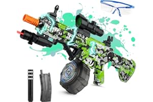 EBEET Large Gel Ball Blaster with Drum & Mag, Automatic and Manual Splatter Blaster with 40000 Gel Rounds, Electric Splat Blaster and Goggles for Outdoor Activities (Green)
