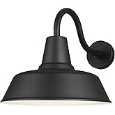 Sea Gull Lighting Barn Light-1 Light Extra Large Outdoor Wall Lantern in Traditional Style-16 Inch Wide by 15 Inch high-Black