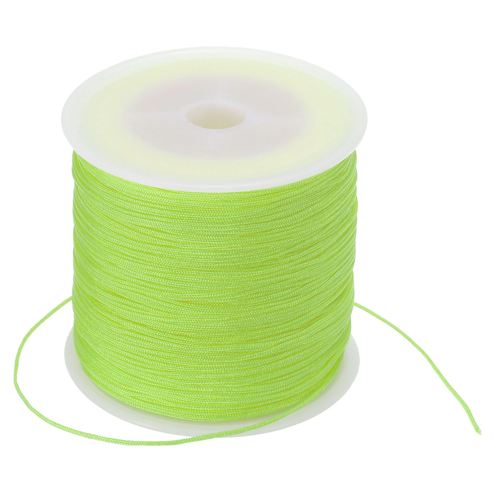 PATIKIL 0.8mm x 109 Yard Nylon Satin Cord, Nylon Beading String Knotting Cord Chain Braided Rope for Bracelets Jewelry Trim Chinese Knot, Light Green