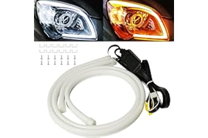 Qasim Led Sequential Turn Signal Strip, 18inch LED Headlight Strip Daytime Running Light 12V LED Tube Car Interior/Exterior D