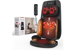 BELHOPE Shiatsu Neck and Back Massager with Heat, 4D Kneading Back Massager for Pain Relief Deep Tissue, Comfortable Back Massage for Chair, Massage Mat for Home Office, Gifts for Christmas Women Men Parents